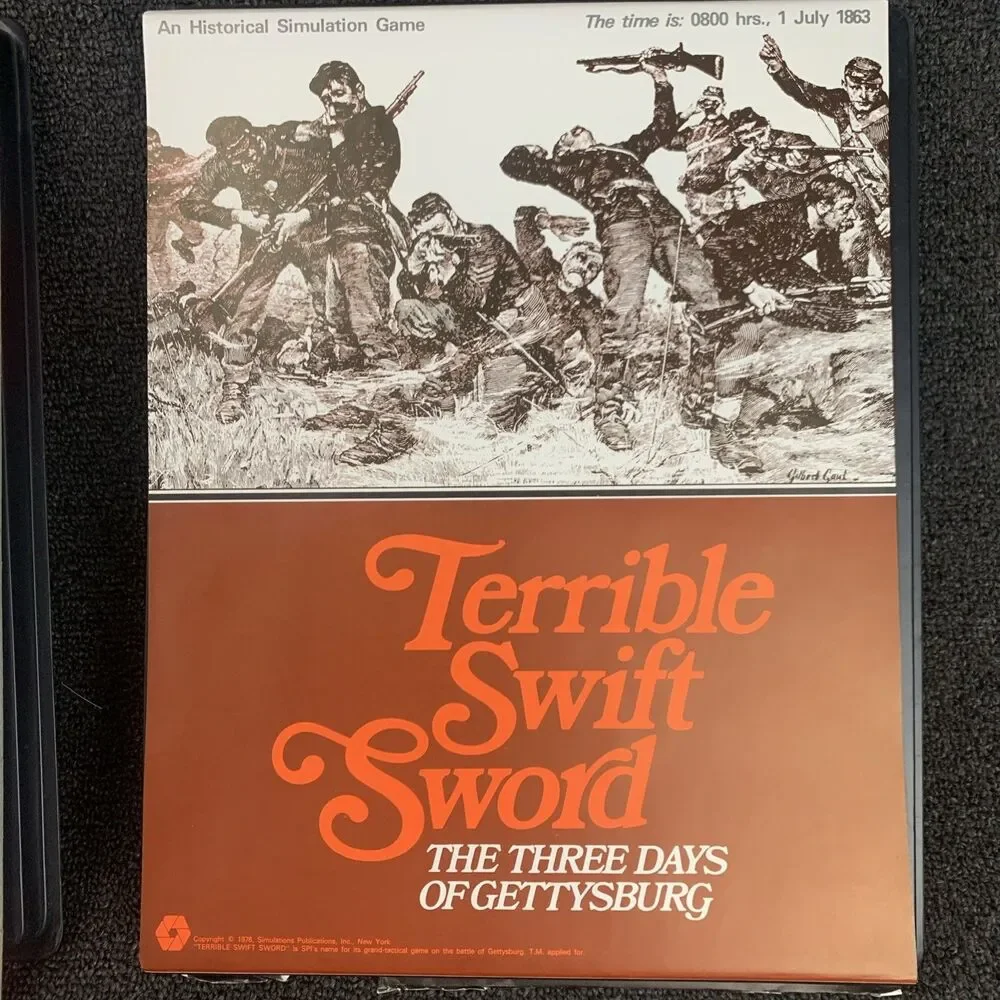 SPI 1976 Tray - TERRIBLE SWIFT SWORD - Three Days of Gettysburg Game (PUN) EX